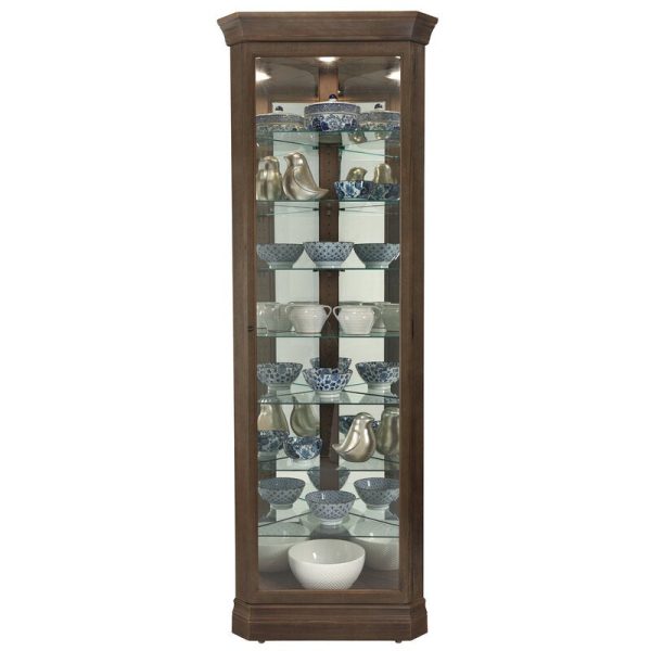 Brown Delorenzo Lighted Curio Cabinet For Cheap