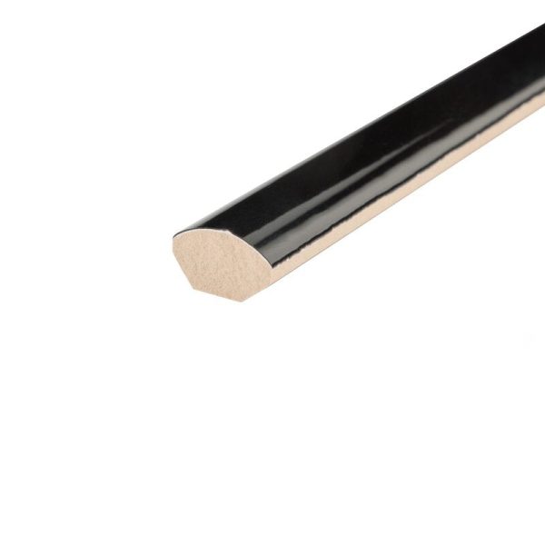 Chester 12  x 0.5  Ceramic Quarter Round Tile Trim in Nero (Set of 12) EC1464 For Sale - Image 2