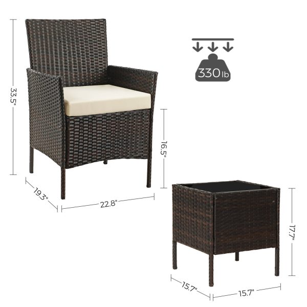 Milladore Wicker Rattan 2 - Person Seating Group with Cushions (Set of 3) MRM2884 Online - Image 4