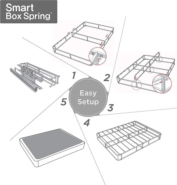 ZINUS 9 Inch Smart Metal Box Spring Queen MRM3143 For Sale - Image 3