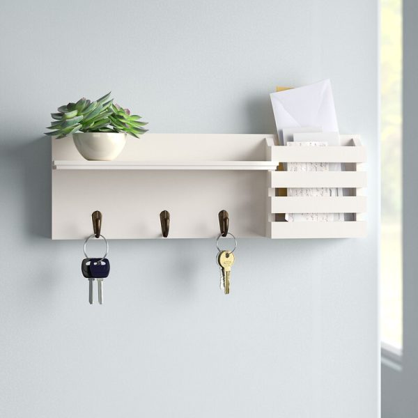 Hines Utility 18  W x 6  H x 4.25  D Shelf with Pocket and Hanging Hooks 2181AH on Sale