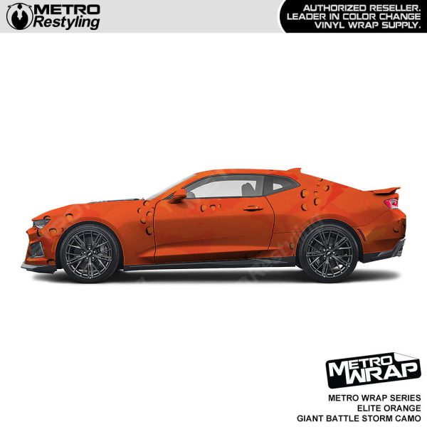 Metro Wrap Giant Battle Storm Elite Orange Camouflage Vinyl Film For Sale - Image 2